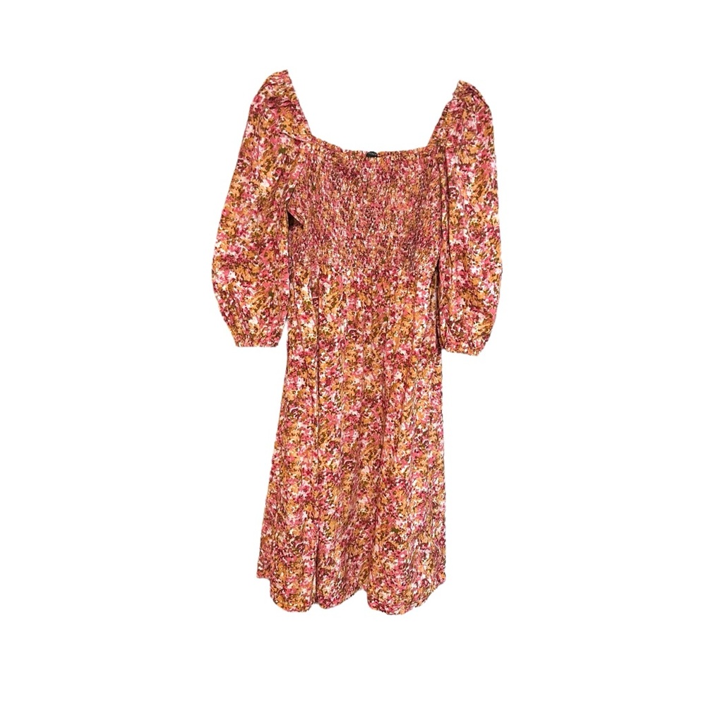 J.Crew 2X Smocked puff-sleeve midi dress faded floral cottage‎ core preppy fem - Picture 16 of 17